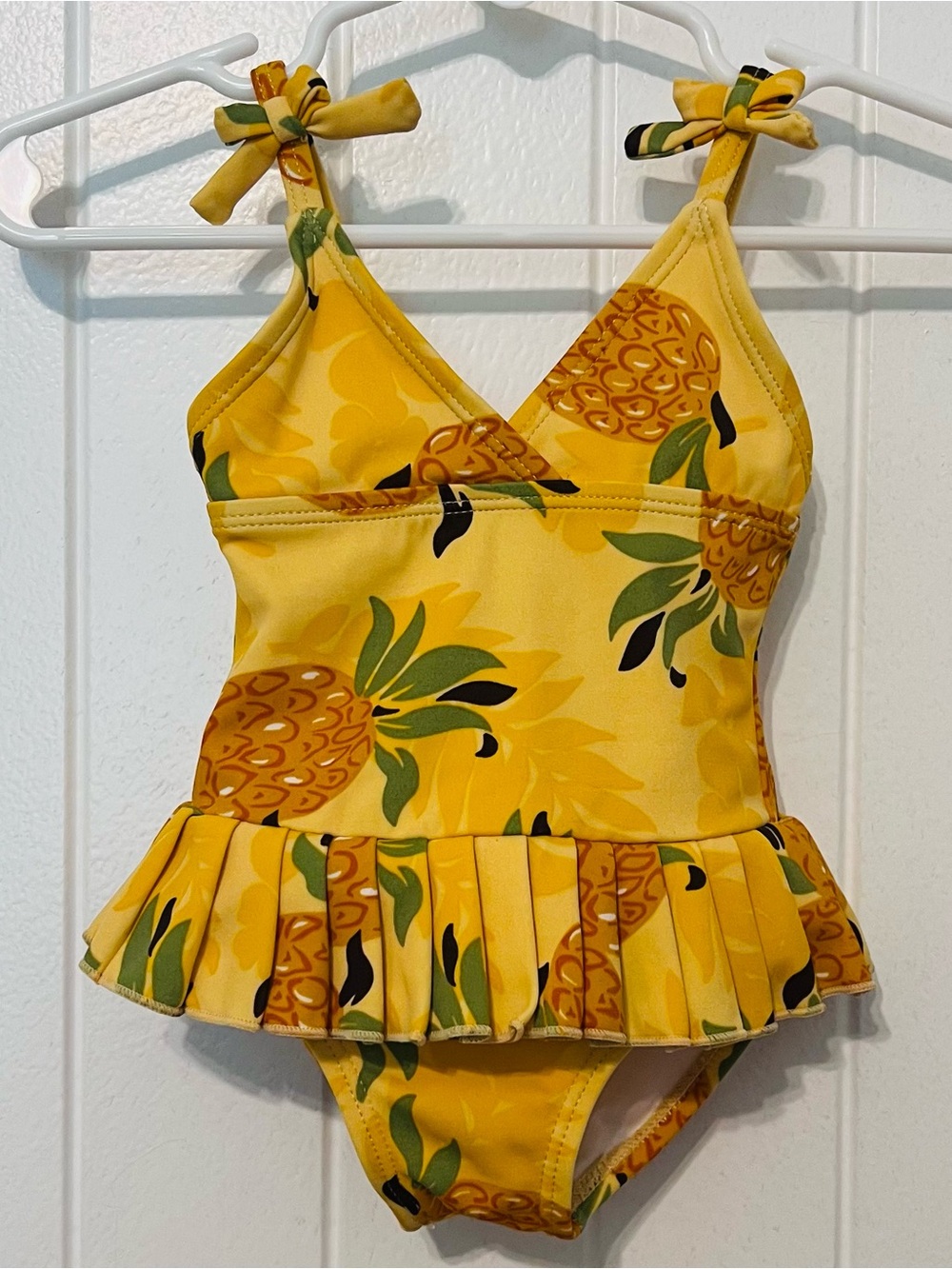 Janie and Jack Yellow Pineapple Ruffle One-Piece Swimsuit 0-3 Months